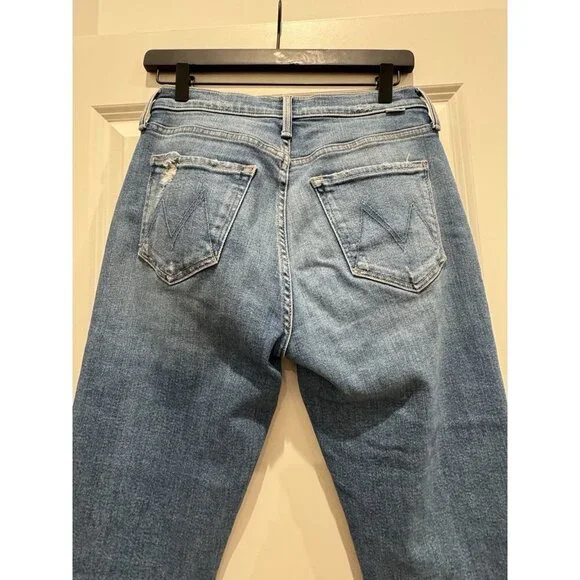 MOTHER The Tripper Ankle Fray Straight Leg Distressed Button Fly Sz 27 - Picture 10 of 12